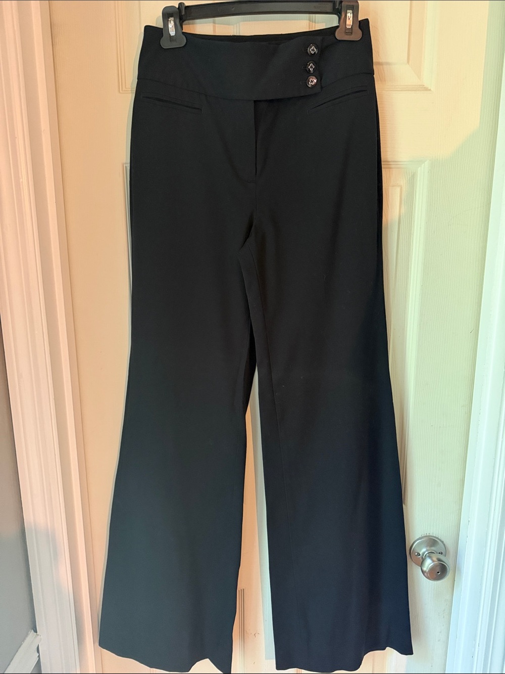 White House Black Market Black Wide-Leg Dress Pants